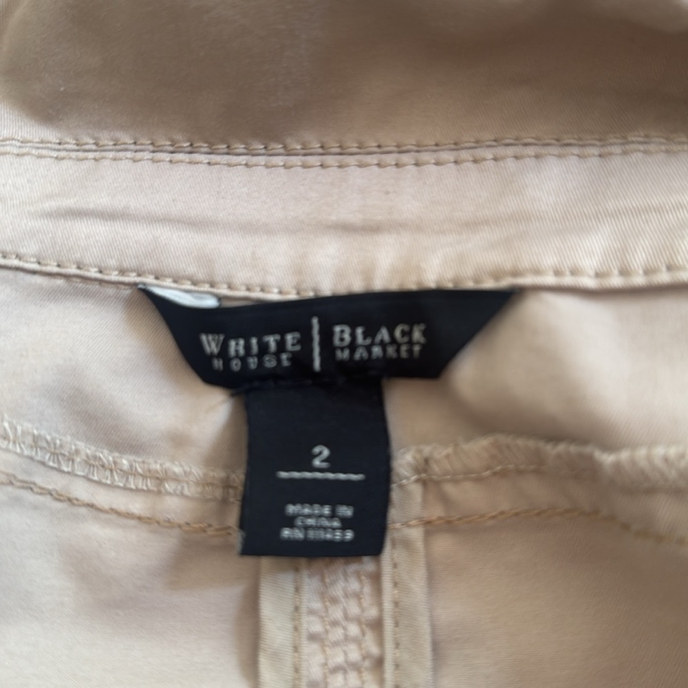 White House Black Market Women's Tan Bomber Jacket Size 2 - Picture 10 of 14